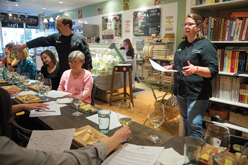 This is Cheese School, a monthly event that boils down to a cheese tasting and education.