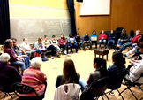 Students in a discussion circle