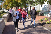 Students participate in a "Wellness Walk" during Mindfulness Day