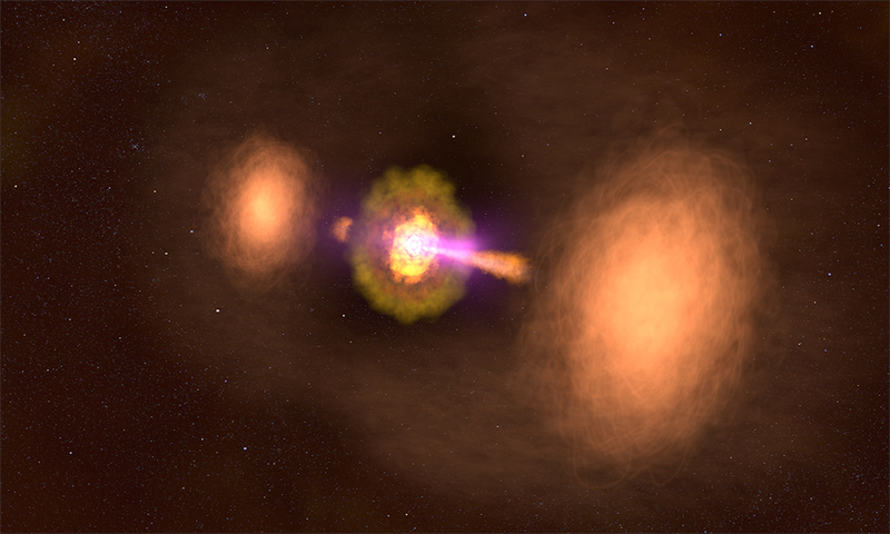 Illustration of the TXS 0128 Galaxy